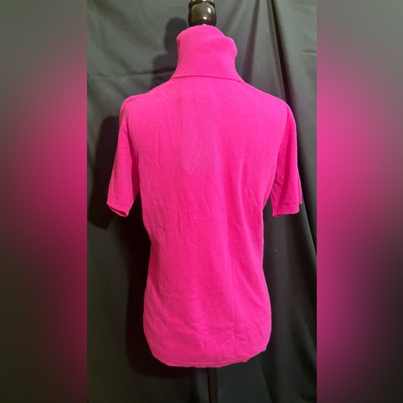 Bellina Hot Pink Wool/Cashmere Blend Turtleneck W/ Short Sleeves!! - Picture 7 of 14